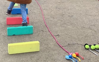 balancieren und Eierlauf